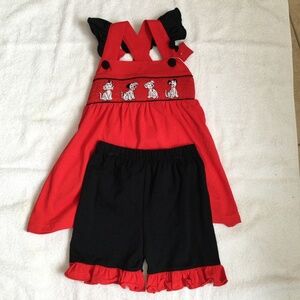 Disney Smocked 101 Dalmatians Top with Matching Bloomers, Size 4T